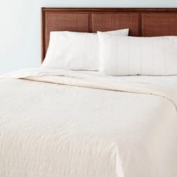 full/queen channel stitch heathered quilt, soft quilted bedding by hearth & hand with magnolia