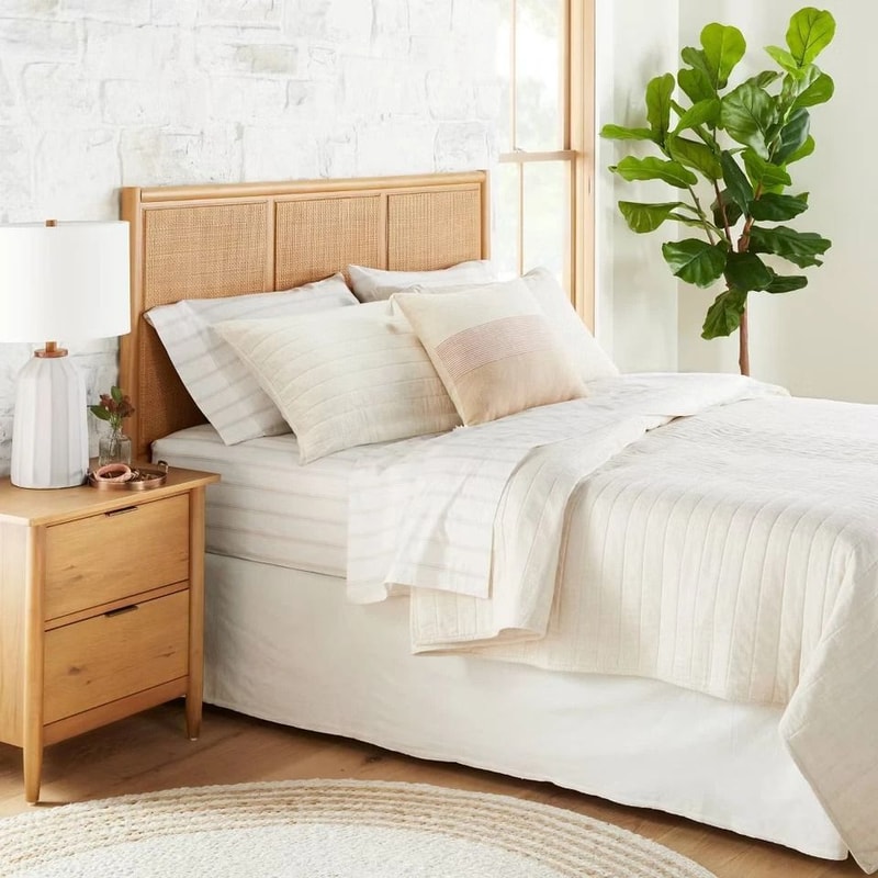 FullQueen Channel Stitch Heathered Quilt Soft Quilted Bedding By Hearth Hand With Magnolia 1