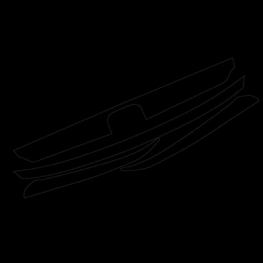 Blackout Overlay Front Grill Trim Chrome Delete For Custom Car Styling Durable Gloss Black Vinyl Pe 3