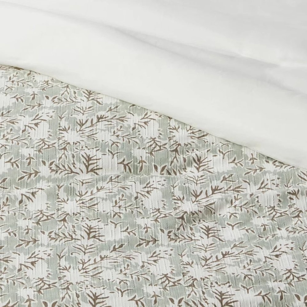 Comforter Set Queen Size Green Soft Cotton Blend Lightweight OekoTex Certified Easy Care 6