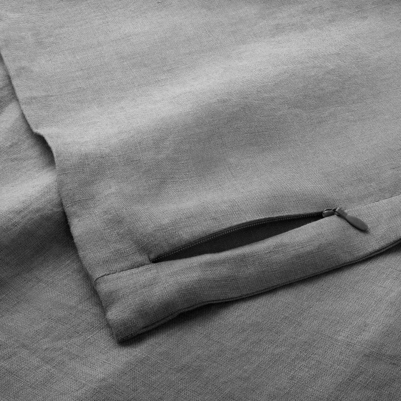 FullQueen Hemp Duvet Sham Set Dark Gray Lightweight Comfortable Bedding For Relaxing Sleep 4