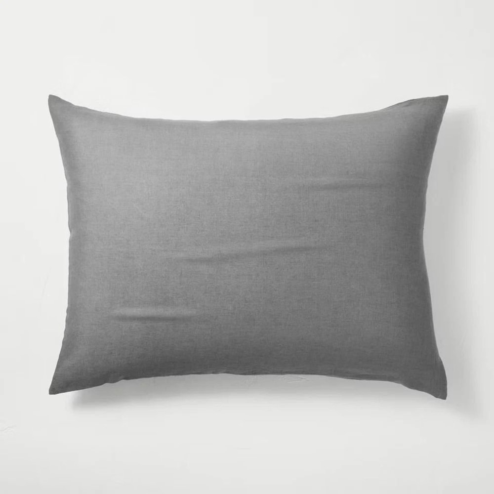 FullQueen Hemp Duvet Sham Set Dark Gray Lightweight Comfortable Bedding For Relaxing Sleep 5