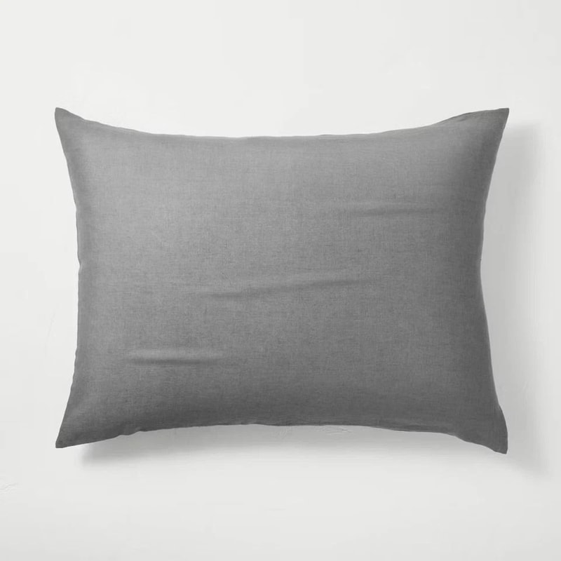 FullQueen Hemp Duvet Sham Set Dark Gray Lightweight Comfortable Bedding For Relaxing Sleep 5