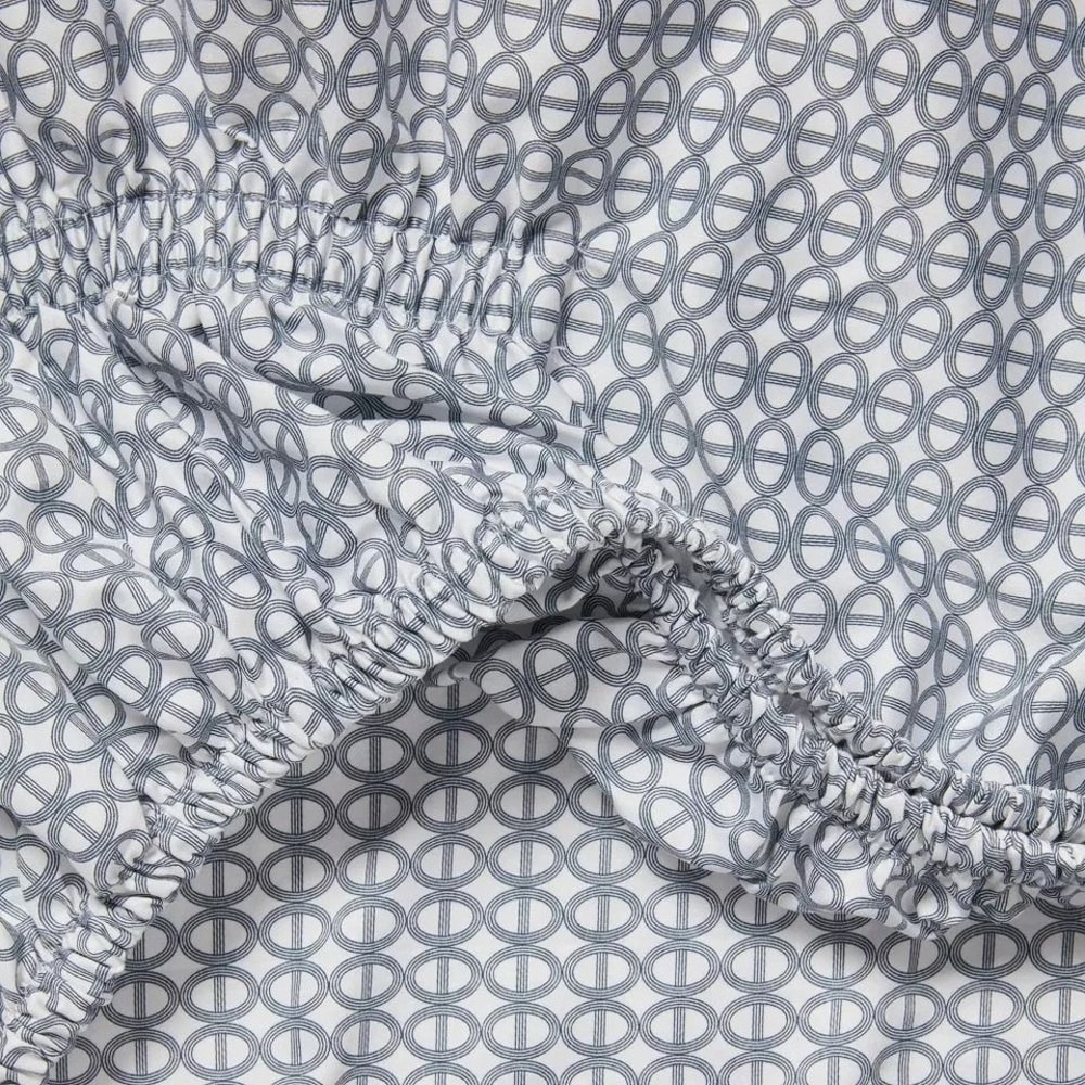 Threshold Full Thread Count Performance Sheet Set Blue Geo Pattern Soft Cotton 2