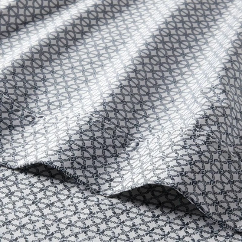 Threshold Full Thread Count Performance Sheet Set Blue Geo Pattern Soft Cotton 3