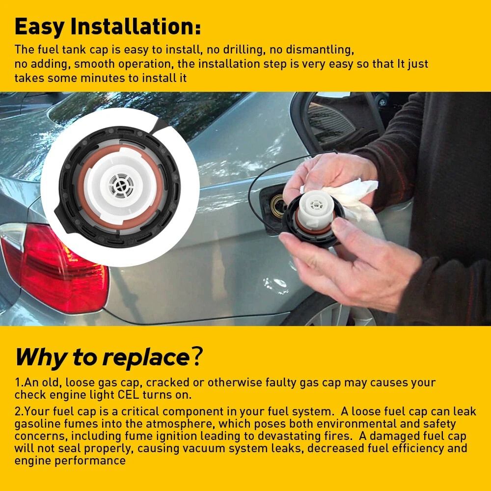 GM Silverado Fuel Gas Tank Filler Cap WTether HighQuality Replacement Easy Installation 7