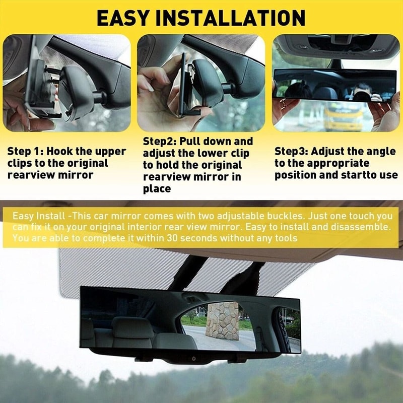 Clear View Wide Angle Rear View Mirror Car Interior Panoramic Mirror For Better Visibility 6