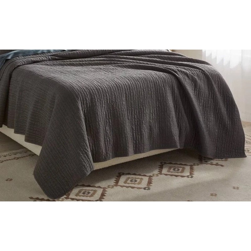 Luxe King Quilt In Dark Gray Lyocell Shell By Threshold Cozy CottonPolyester Fill Easy Care 3