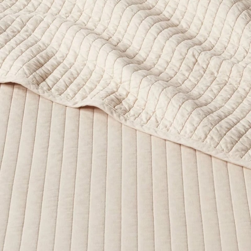 King Washed Cotton Sateen Quilt Khaki Luxury Sleep Comfort Threshold 2