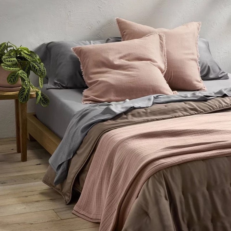 FullQueen Blanket In Rayon From Bamboo Light Adobe Clay Stylish Cozy EcoConscious 4