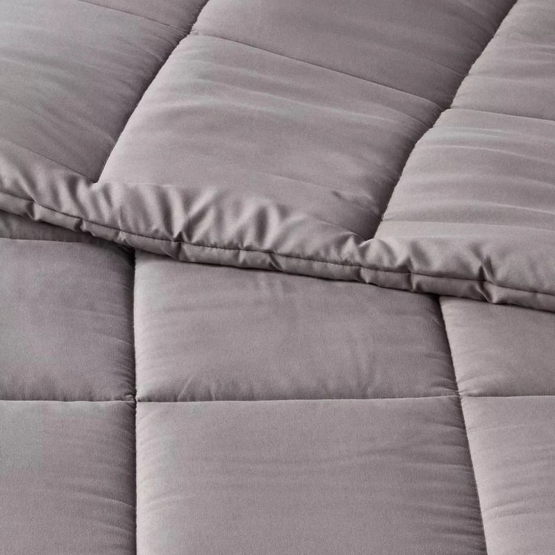 Washed Microfiber FullQueen Reversible Comforter Dark Gray Down Alternative Filling Soft Comfortab 2