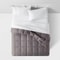 Washed Microfiber FullQueen Reversible Comforter Dark Gray Down Alternative Filling Soft Comfortab 3