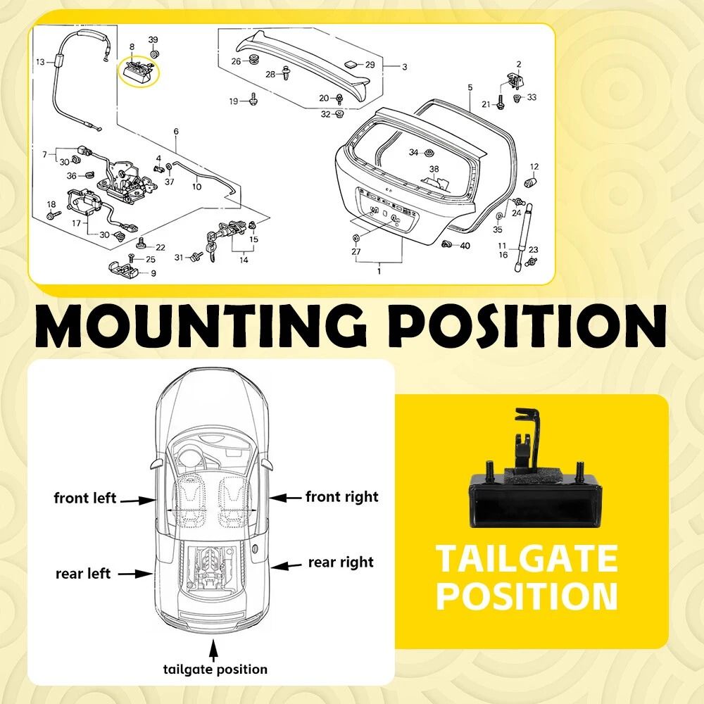 Trunk Latch Lock Rear Hatch Handle Replacement HighQuality Secure Perfect For Your Vehicle 6