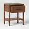 Threshold Warwick End Table With Drawer Brown Wood Finish Rattan Mesh Versatile Accent Side Table 4