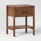 Threshold Warwick End Table With Drawer Brown Wood Finish Rattan Mesh Versatile Accent Side Table 5