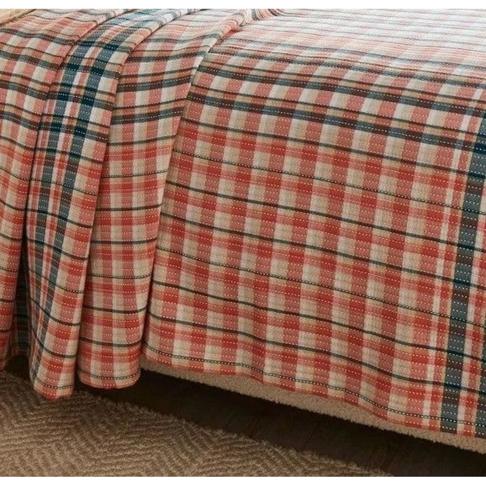 Threshold FullQueen Spring Matelasse Blanket Plaid Pattern EcoFriendly Cotton Blend Soft Midweight 3