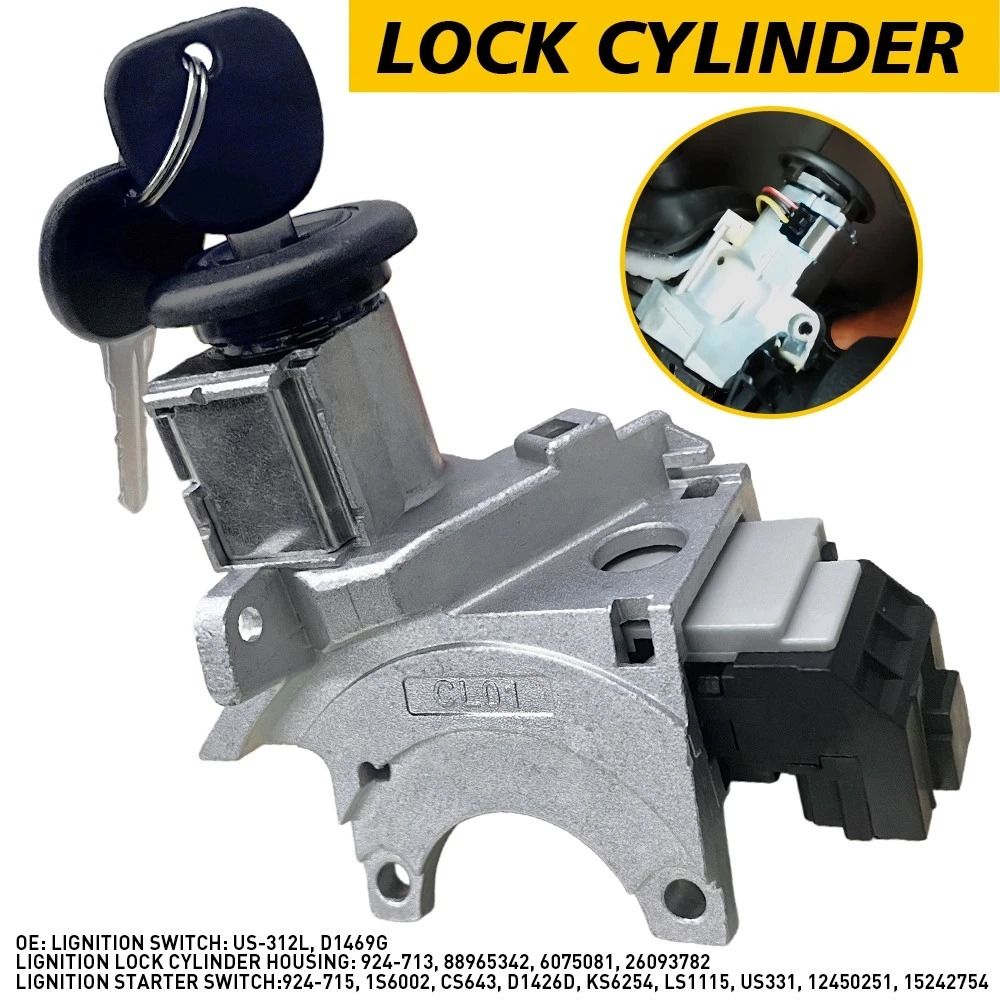 Durable Ignition Key Switch Cylinder Kit W Keys And Door Locks Simple Installation And Perfect Matc 1