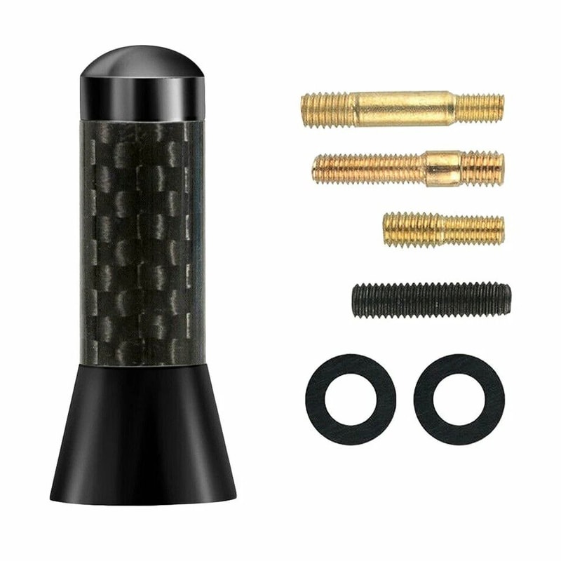 Carbon Fiber Radio Antena Screw Car Antenna Kit FM Antena Black For Better Signal Reception 1