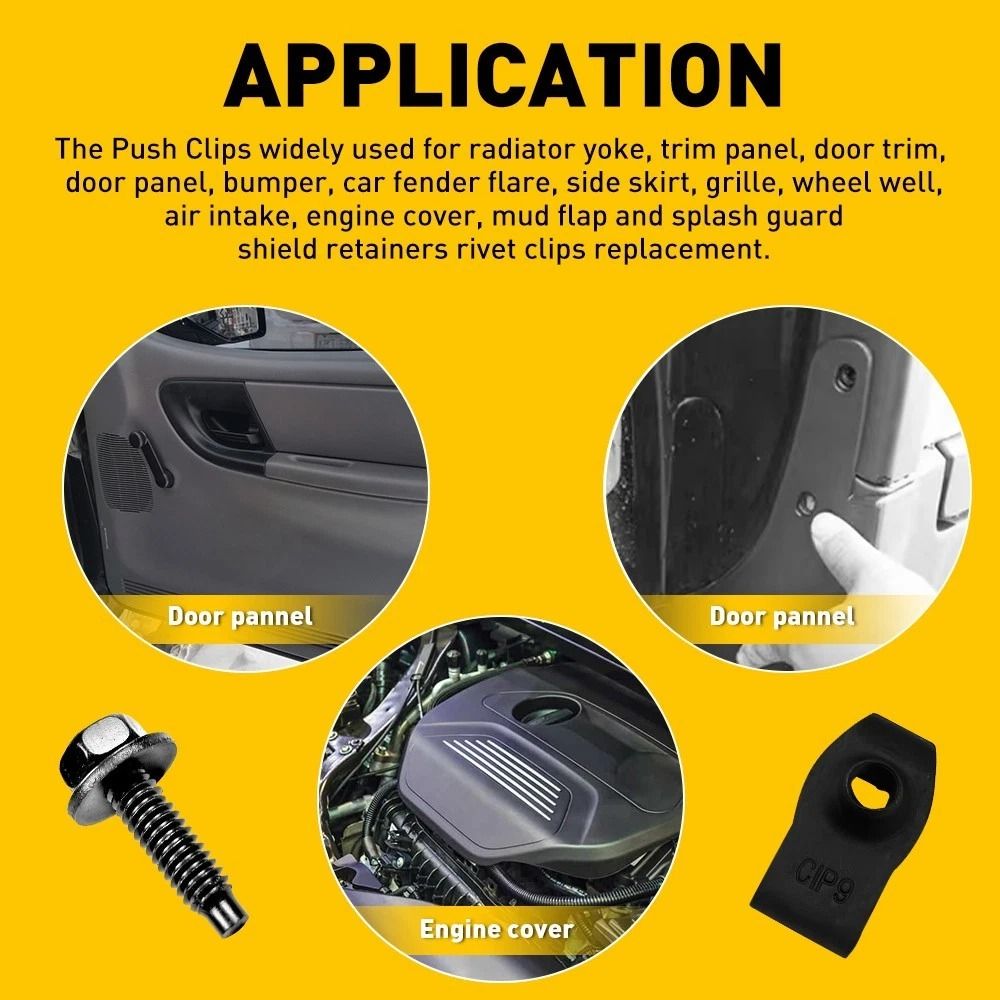 Truck Body Bolts UNut Clips Black Finish Durable Metal Simple Installation 1