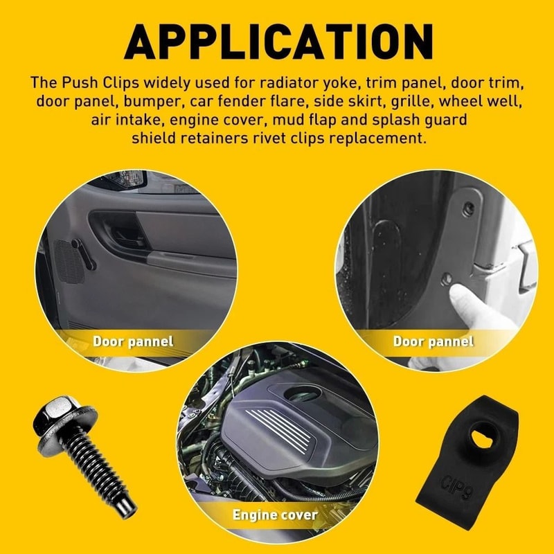 Truck Body Bolts UNut Clips Black Finish Durable Metal Simple Installation 1