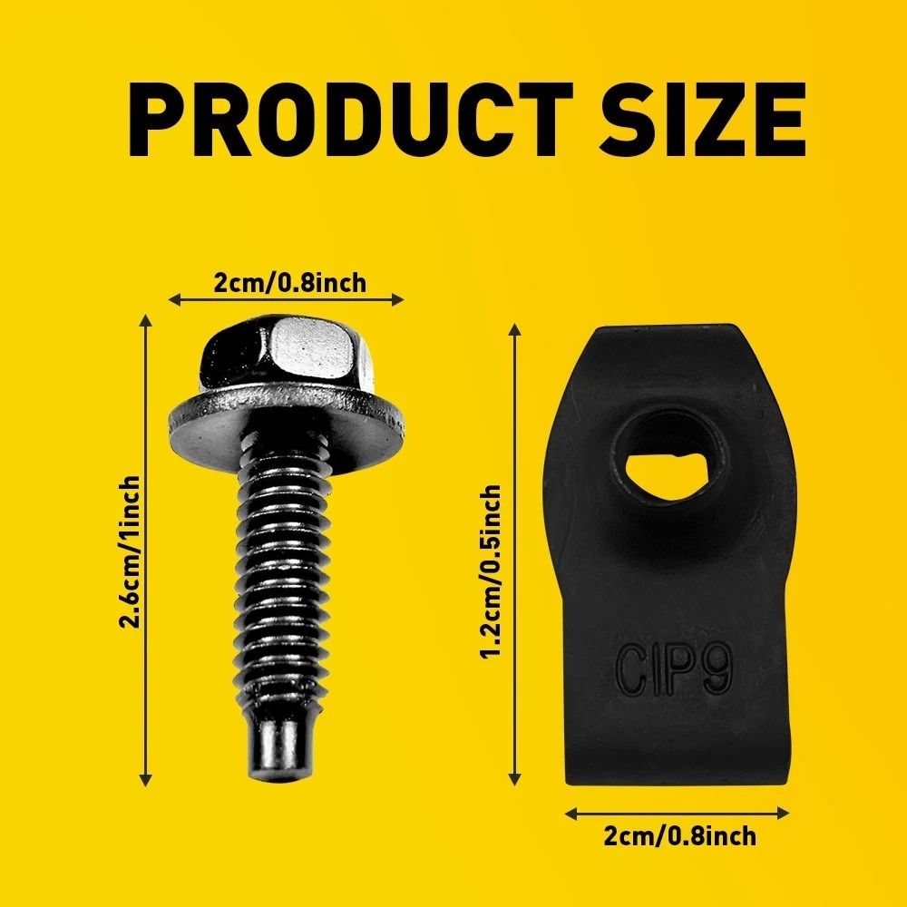 Truck Body Bolts UNut Clips Black Finish Durable Metal Simple Installation 3