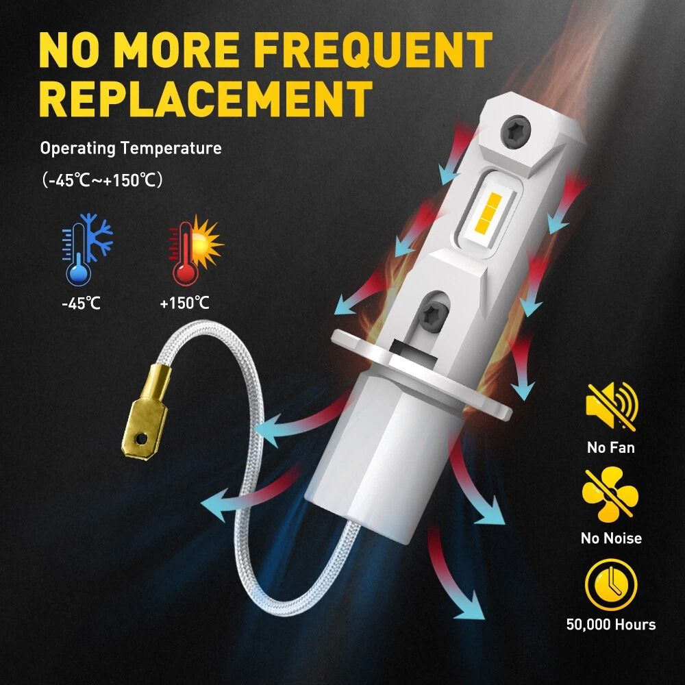 Yellow LED Fog Light Conversion Kit Headlight Bulbs Lamp Waterproof Long Lifespan No Error 3