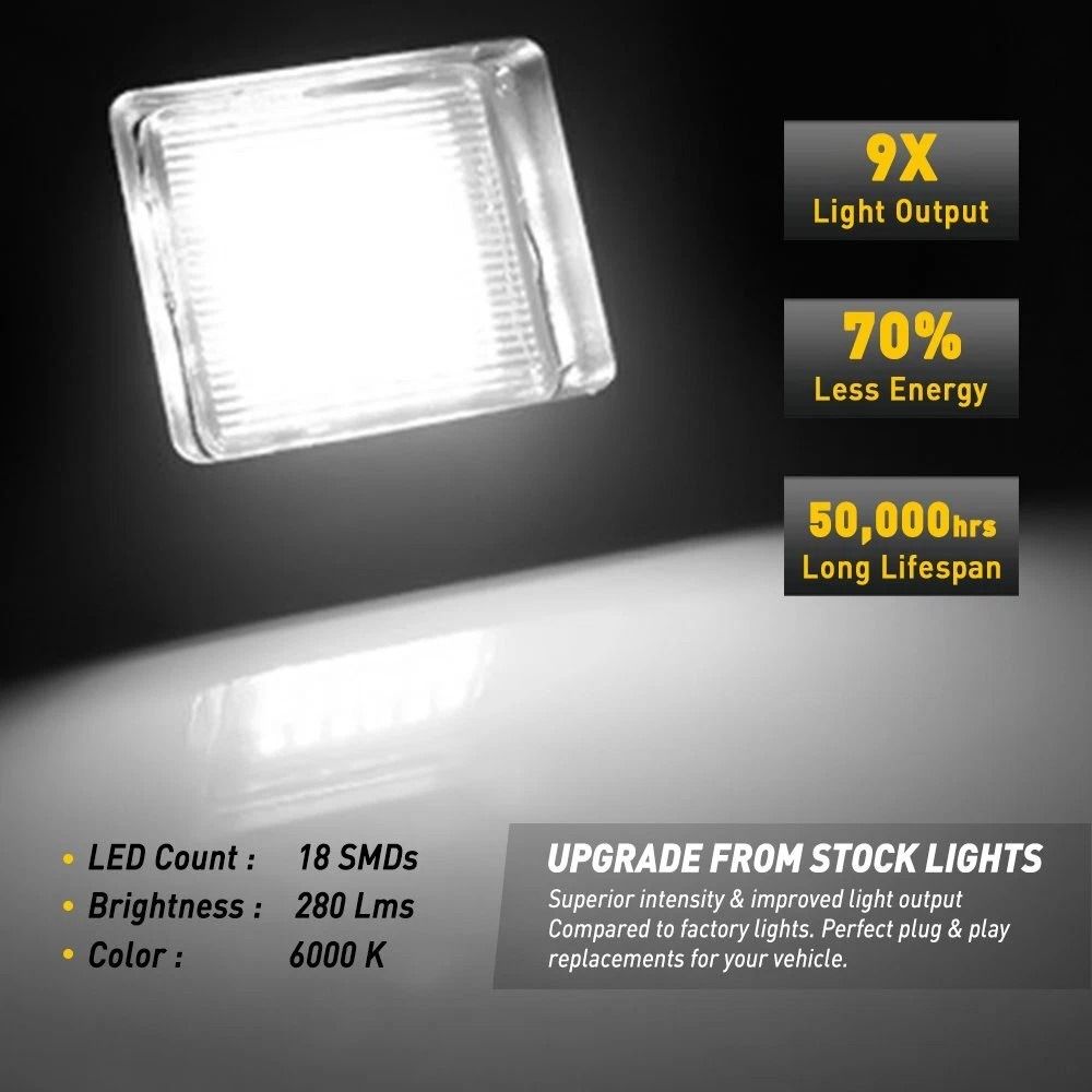 LED Smoke License Plate Light Bulbs Rear Assembly Lamps High Power LEDs Easy Installation 2