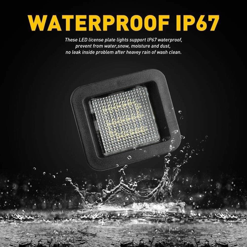 LED Smoke License Plate Light Bulbs Rear Assembly Lamps High Power LEDs Easy Installation 3