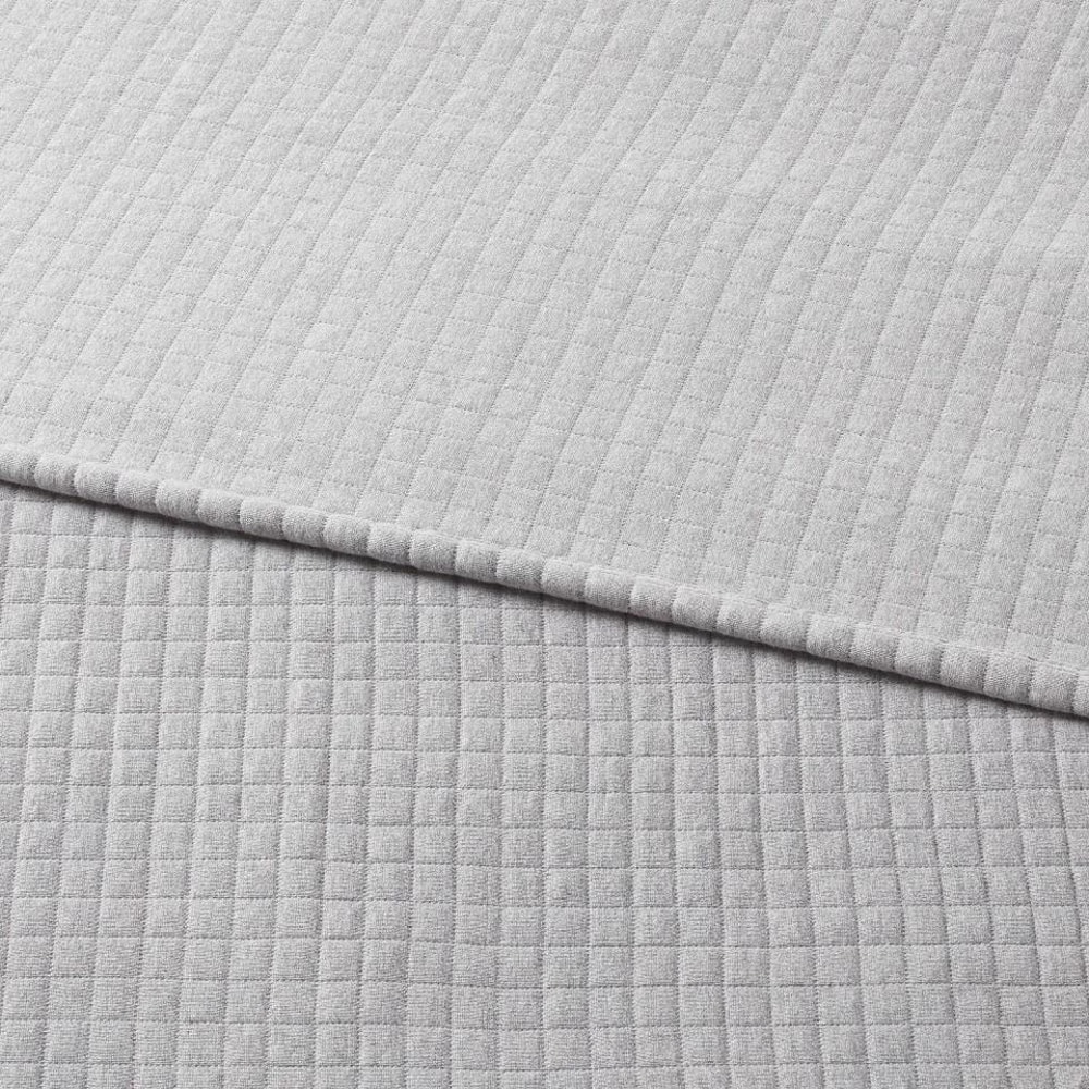 Soft FullQueen Jersey Quilt Heather Gray Cozy Polyester Fill Machine Washable Threshold 3