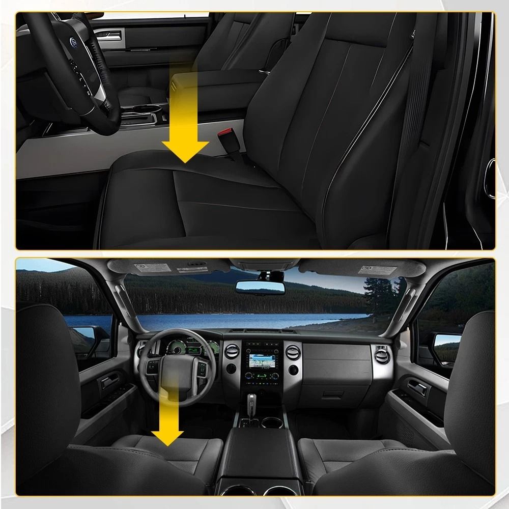 Perforated Leather Seat Cover Expedition Driver Bottom Black Comfortable Durable Car Seat Protecto 10