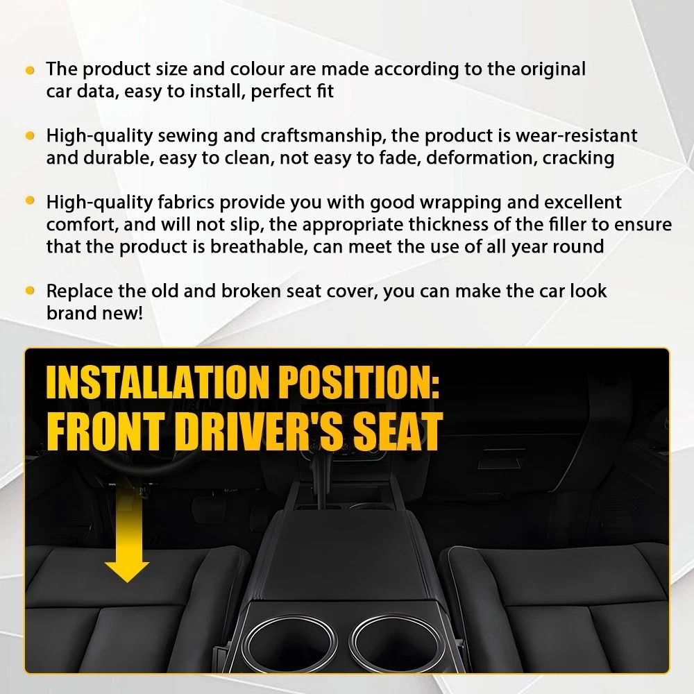 Perforated Leather Seat Cover Expedition Driver Bottom Black Comfortable Durable Car Seat Protecto 5