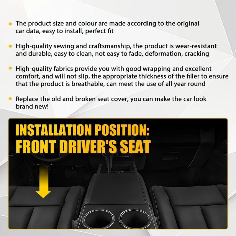 Perforated Leather Seat Cover Expedition Driver Bottom Black Comfortable Durable Car Seat Protecto 5