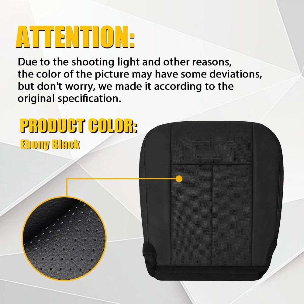 Perforated Leather Seat Cover Expedition Driver Bottom Black Comfortable Durable Car Seat Protecto 7