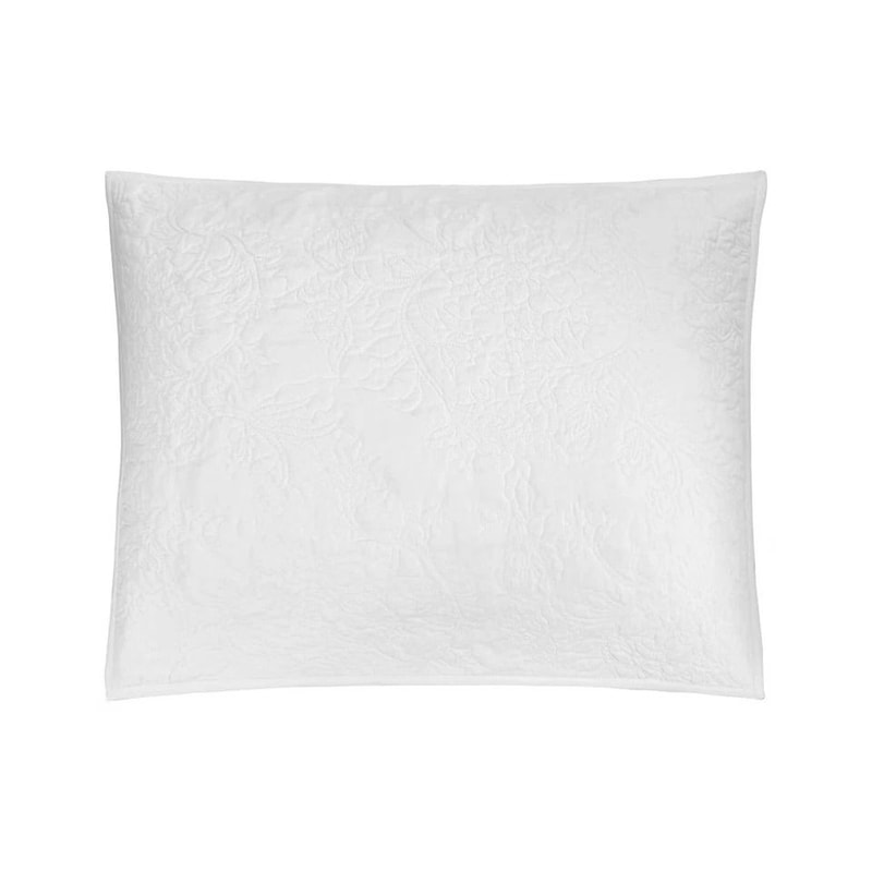 Modern Heirloom FullQueen Stitched Quilt Set White With Floral Embroidery Soft Recycled Polyester F 3