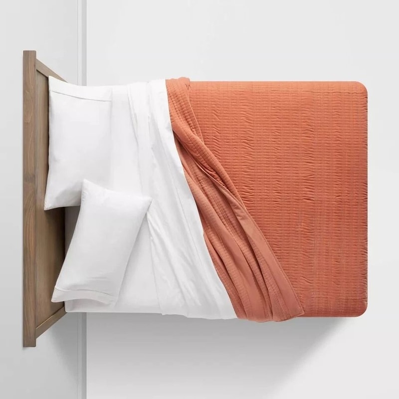 Channel Quilted Threshold Velvet Quilt TerracottaBronze FullQueen For A Luxurious Bed 1