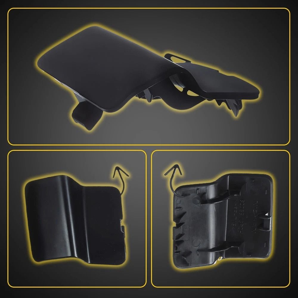 Car Front Bumper Tow Hook Cover Black Towing Eye Cap Durable ABS Tow Cap For Perfect Fit And Aesthe 4