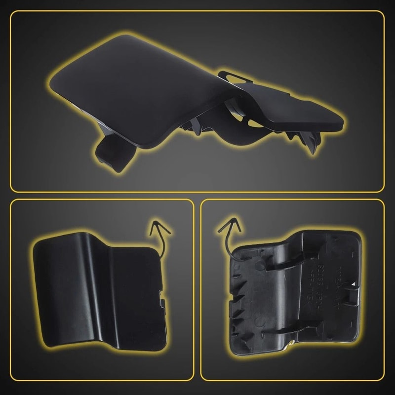 Car Front Bumper Tow Hook Cover Black Towing Eye Cap Durable ABS Tow Cap For Perfect Fit And Aesthe 4