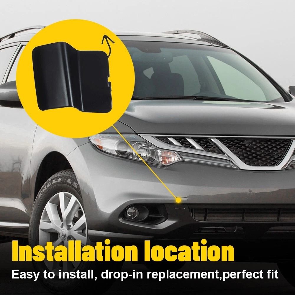 Car Front Bumper Tow Hook Cover Black Towing Eye Cap Durable ABS Tow Cap For Perfect Fit And Aesthe 6