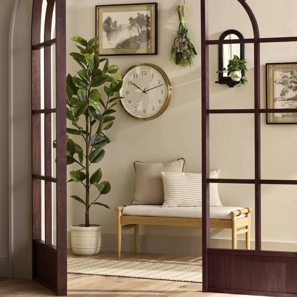 Hearth Hand Washed Stream Framed Wall Art Neutral Landscape Print Black And Gold Frame Nature Wall 2