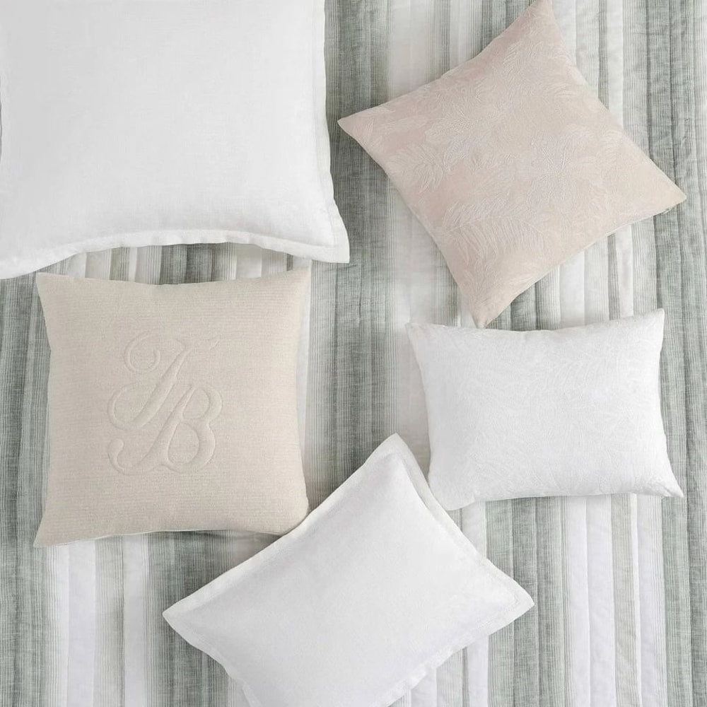 Tommy Bahama La Prisma Striped Texture Quilt Bedding Set FullQueen Green Prewashed Cotton Polyester 2