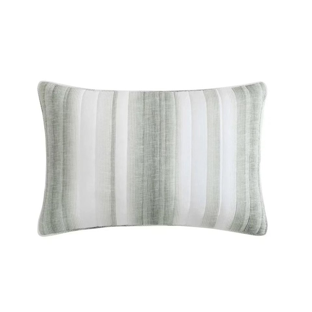 Tommy Bahama La Prisma Striped Texture Quilt Bedding Set FullQueen Green Prewashed Cotton Polyester 3