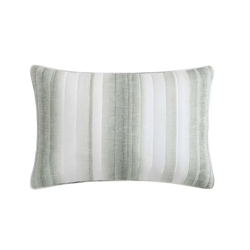 Tommy Bahama La Prisma Striped Texture Quilt Bedding Set FullQueen Green Prewashed Cotton Polyester 3