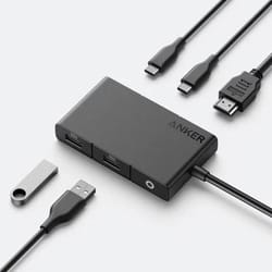 usb-c hub , portable hdmi dock with usb-a ports and pd-in charging