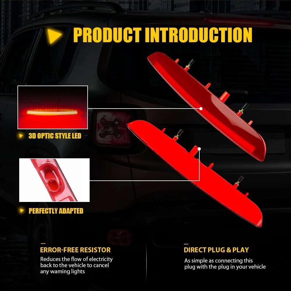 Third Brake Light Lamp High Brightness LED Brake Stop Light Waterproof For Cars 6