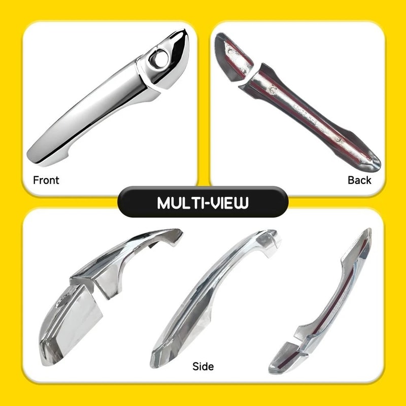 Chrome Exterior Door Handle Set For Left And Right Side Durable ScratchResistant Easy Adhesive Inst 5