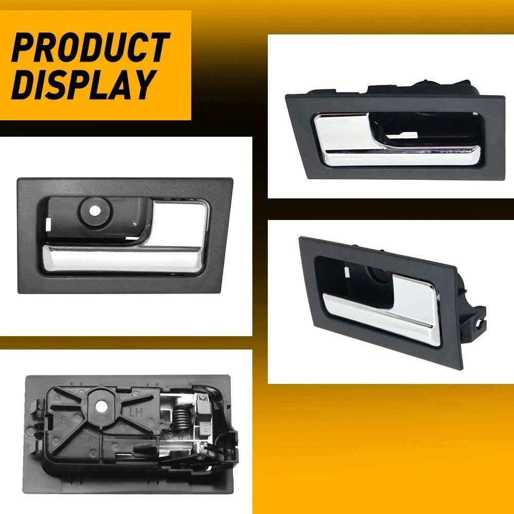 HighQuality Black Chrome Front Rear Left Right Interior Door Handle ABS Material Durable Perfect 4