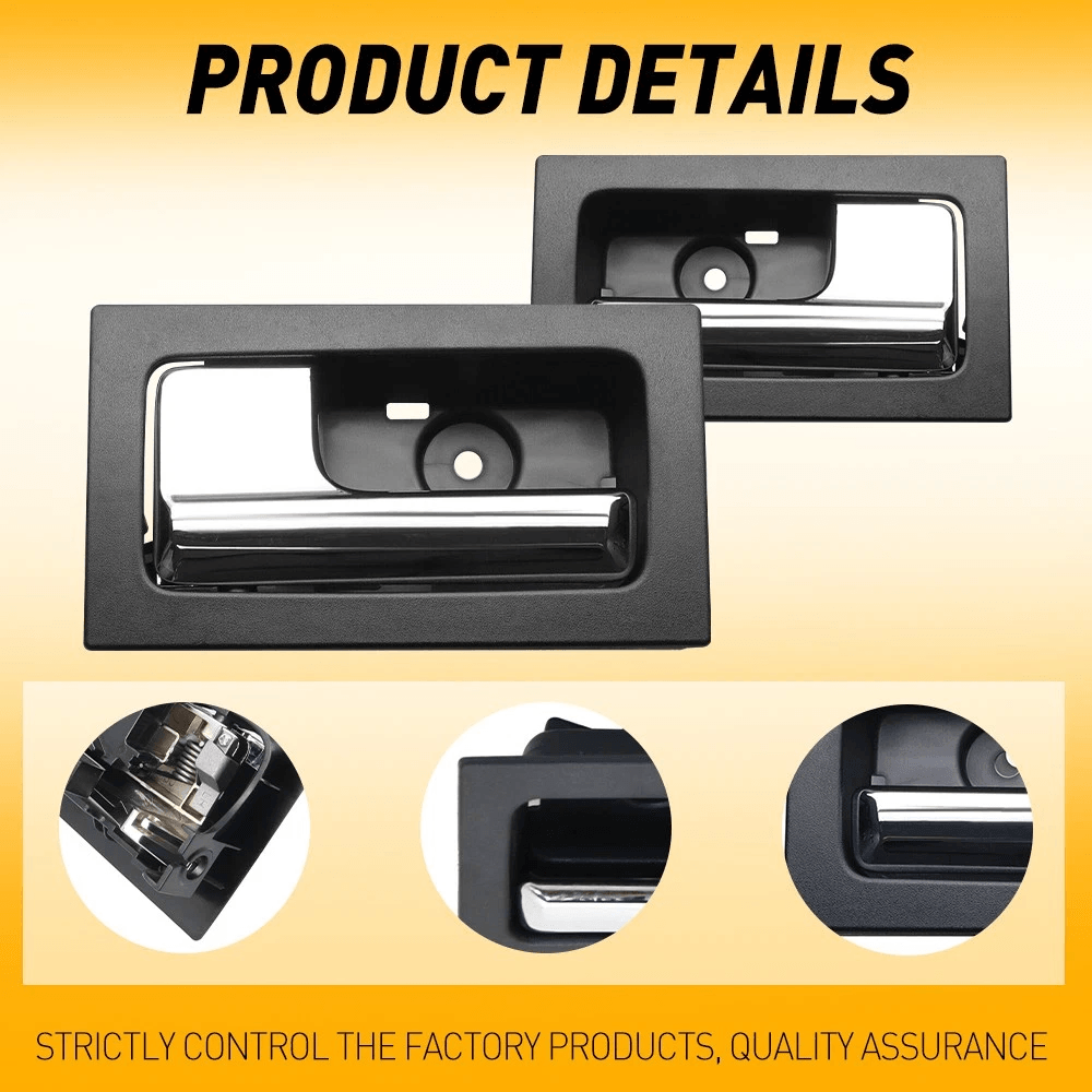 HighQuality Black Chrome Front Rear Left Right Interior Door Handle ABS Material Durable Perfect 5