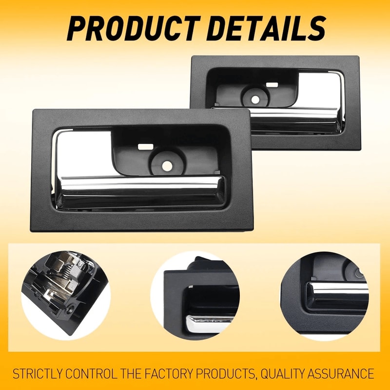 HighQuality Black Chrome Front Rear Left Right Interior Door Handle ABS Material Durable Perfect 5