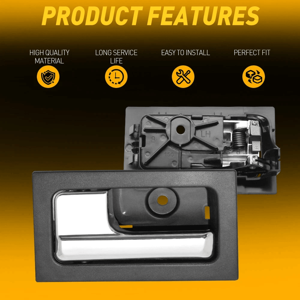 HighQuality Black Chrome Front Rear Left Right Interior Door Handle ABS Material Durable Perfect 7