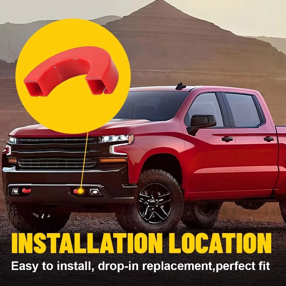 RED Front Bumper Tow Hook Trailer Cover Durable Trim Easy Installation High Durability 6